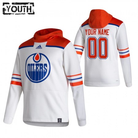 Kinder Eishockey Edmonton Oilers Custom 2020-21 Reverse Retro Pullover Hooded Sweatshirt